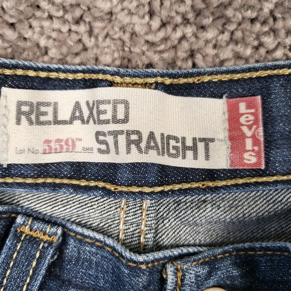 Levis 559 Vtg Y2K Relaxed Straight Jeans Mens 32x36 Blue Excellent Dark Wash
